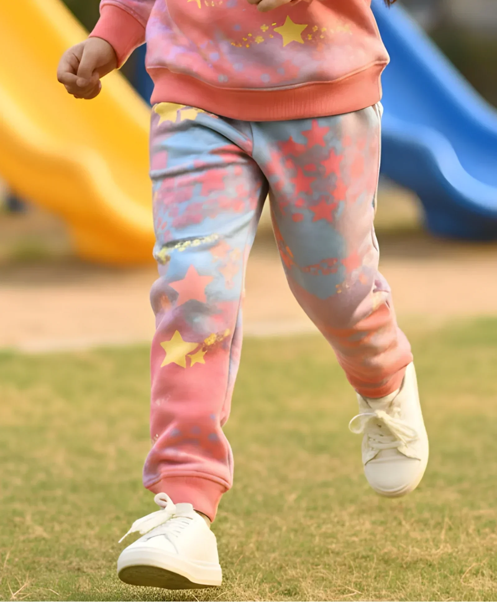 TIE DYE STAR FLEECE JOGGER - PINK - Image 4