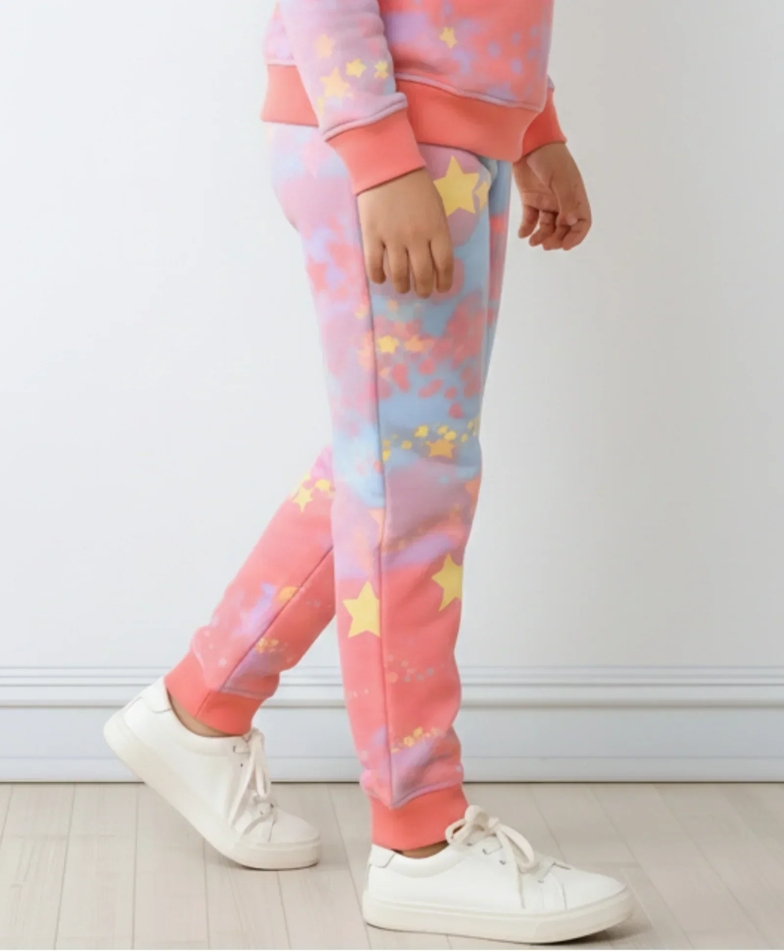 TIE DYE STAR FLEECE JOGGER - PINK - Image 5