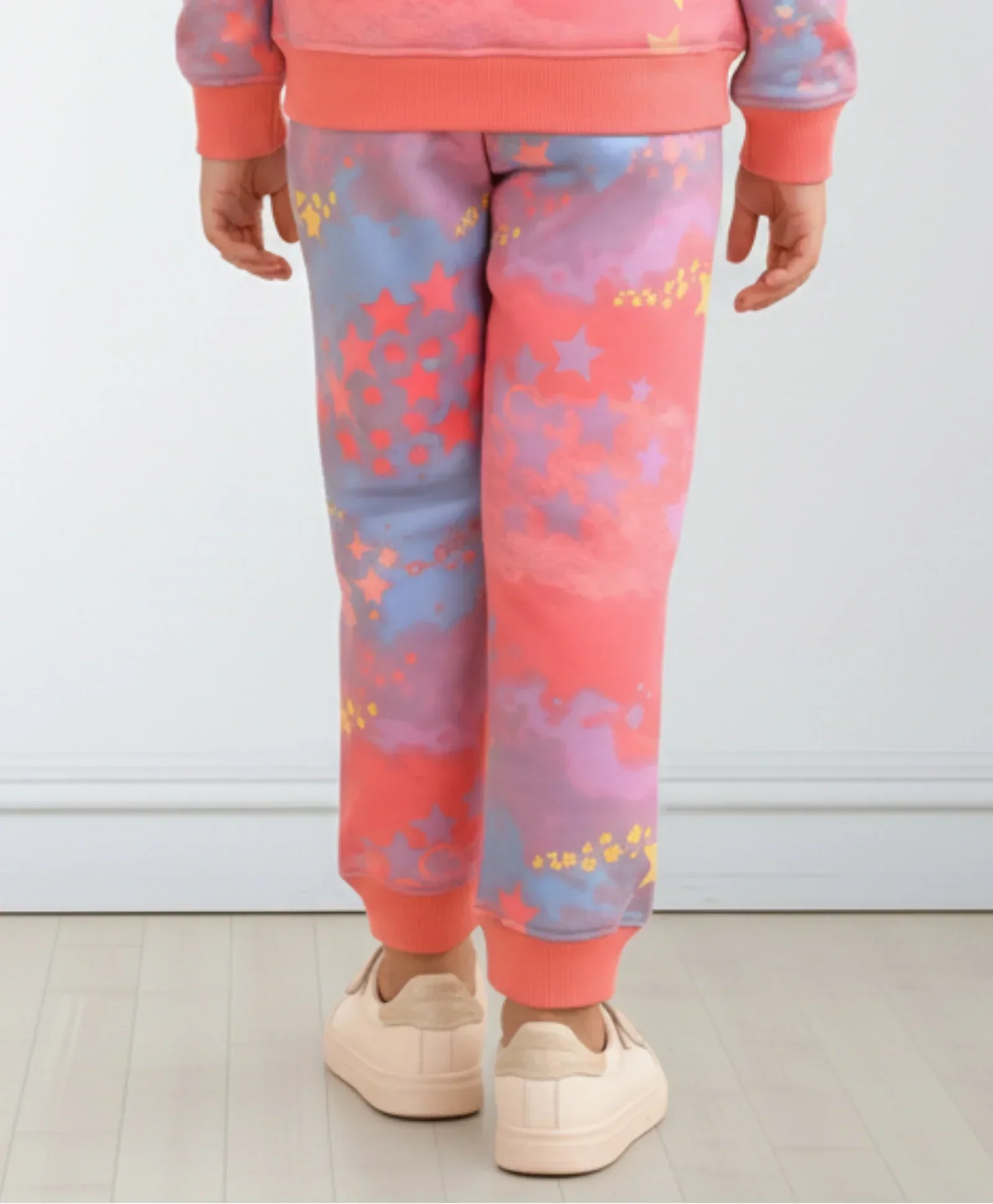 TIE DYE STAR FLEECE JOGGER - PINK - Image 6
