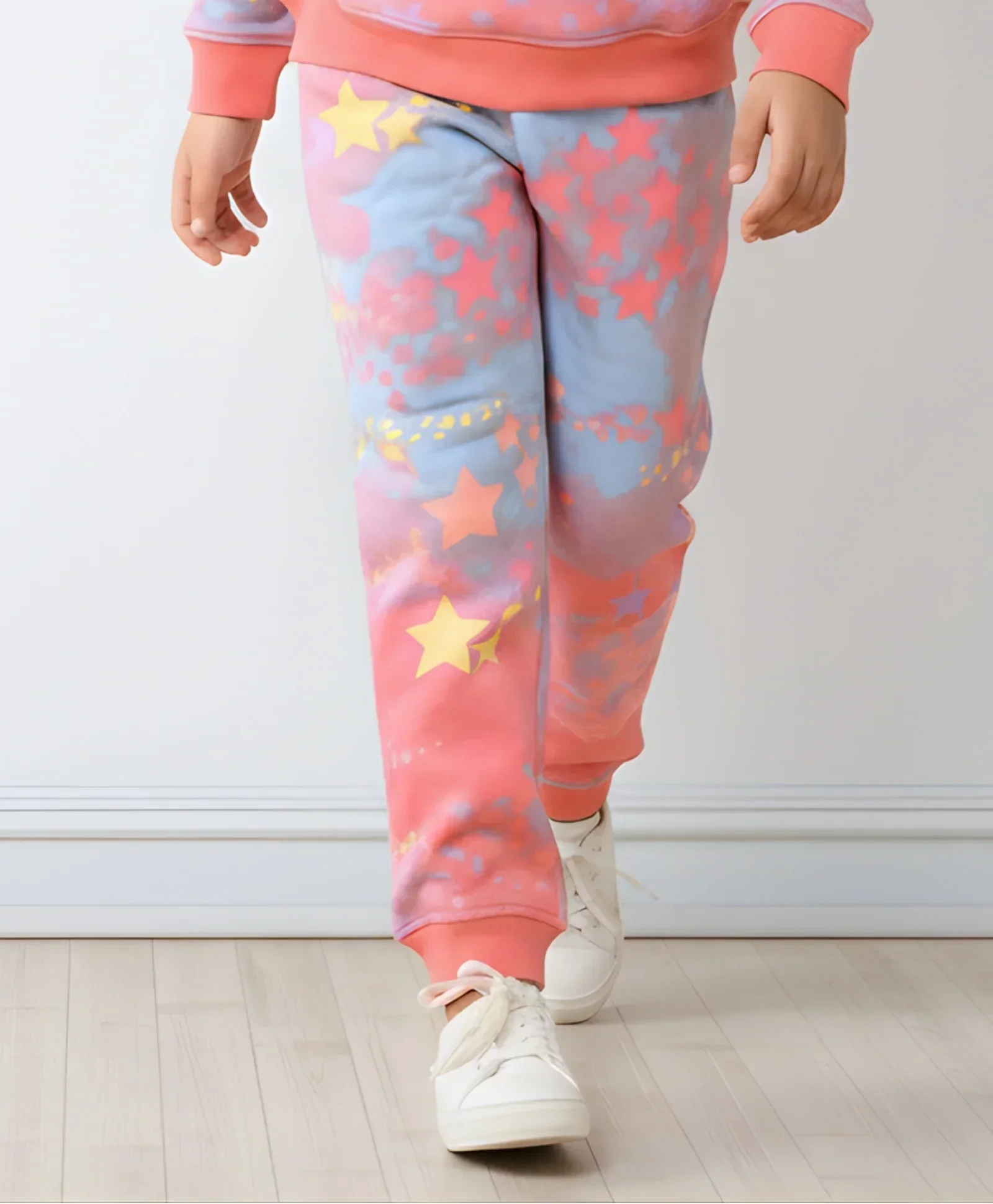 TIE DYE STAR FLEECE JOGGER - PINK - Image 7