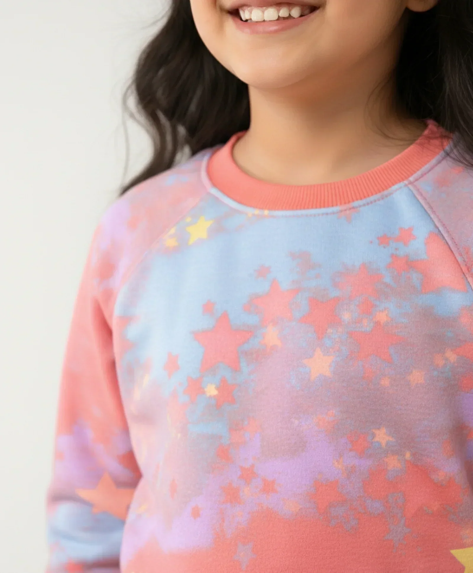 TIE DYE STAR FLEECE SWEATSHIRT - PINK - Image 3