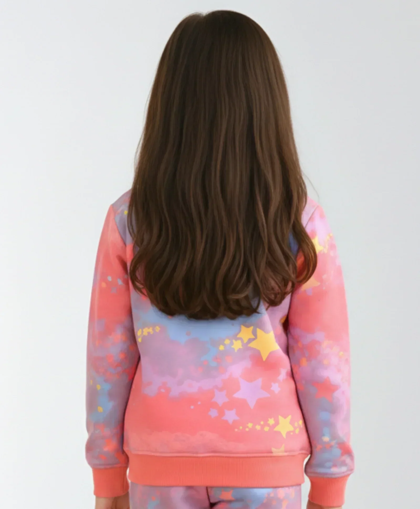 TIE DYE STAR FLEECE SWEATSHIRT - PINK - Image 5