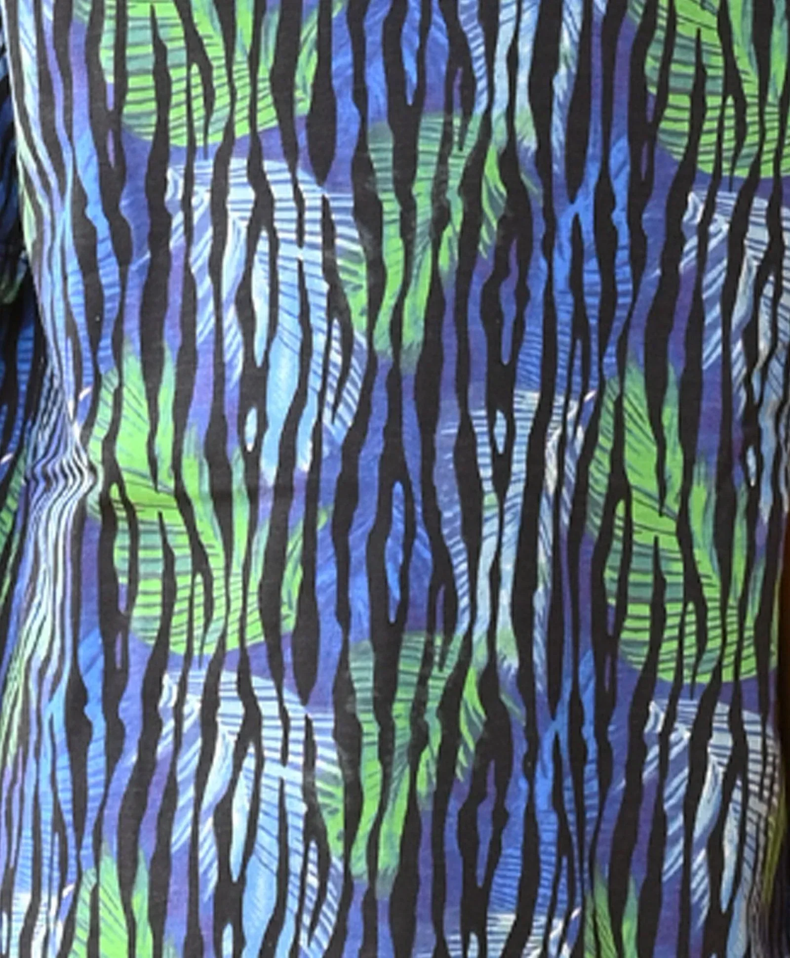 TROPICAL STRIPE SHORT SLEEVE T-SHIRT - BLUE - Image 8