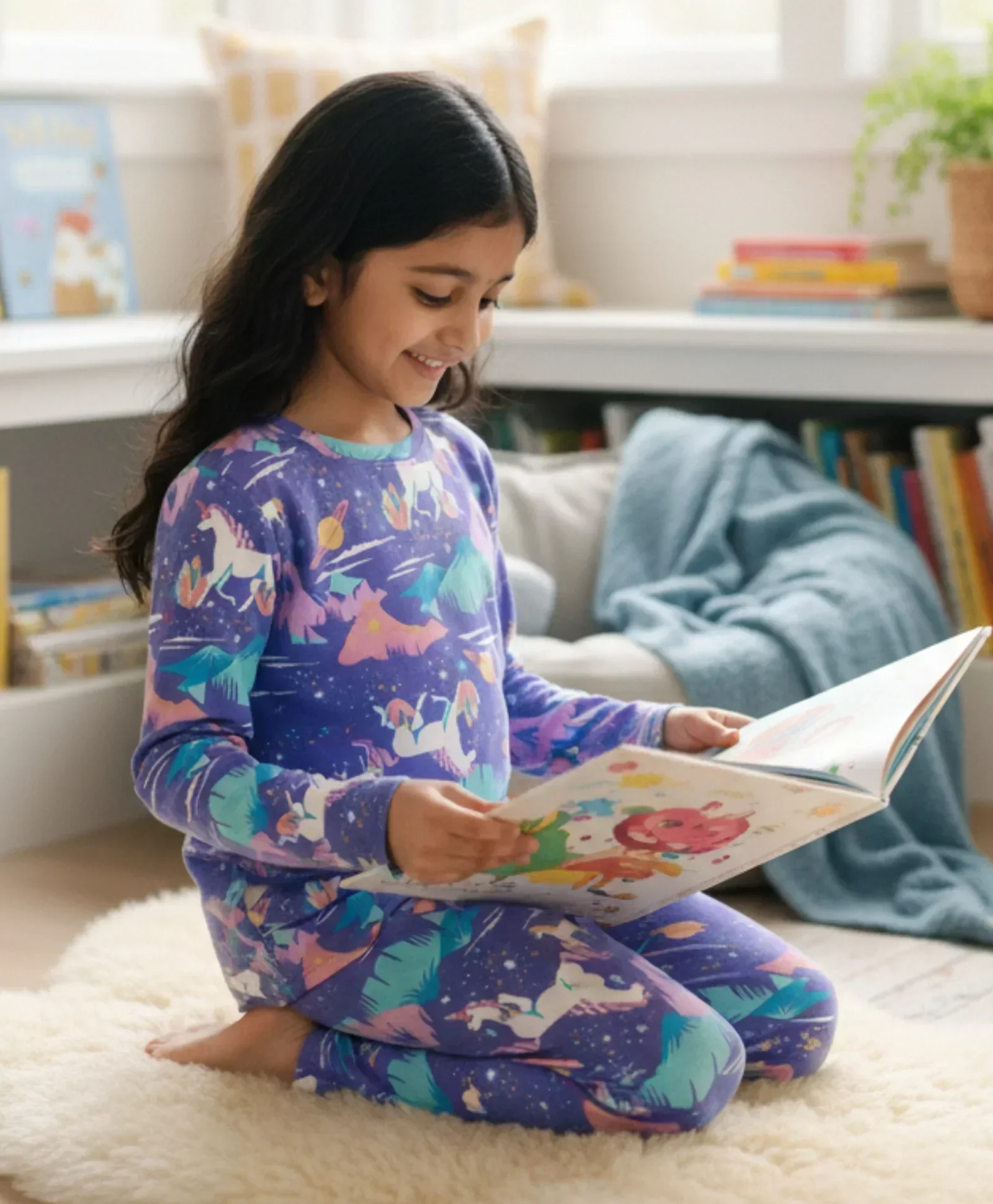 UNICORN PLANET LONG SLEEVES PYJAMA SET - PURPLE - Image 5