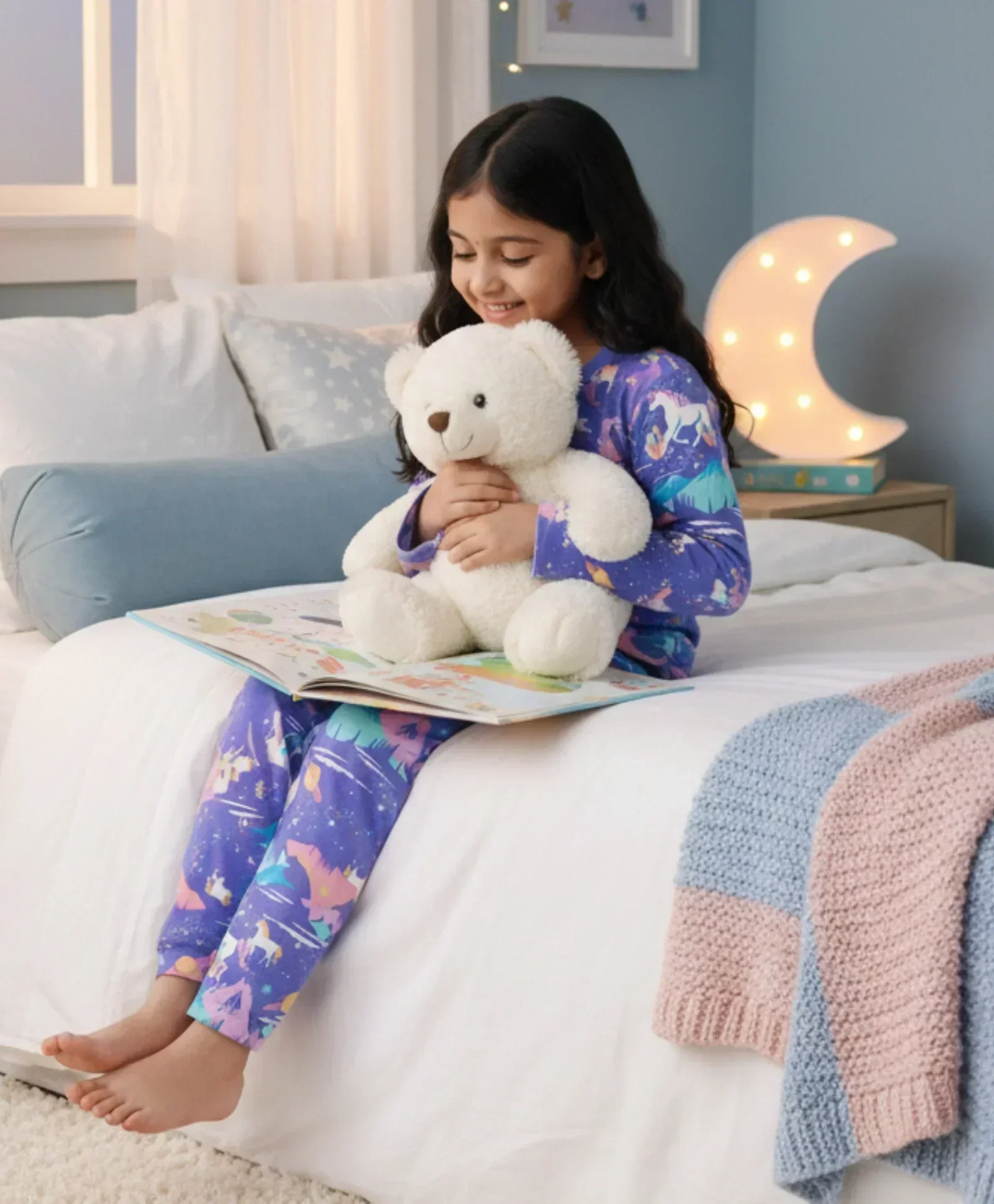 UNICORN PLANET LONG SLEEVES PYJAMA SET - PURPLE - Image 6