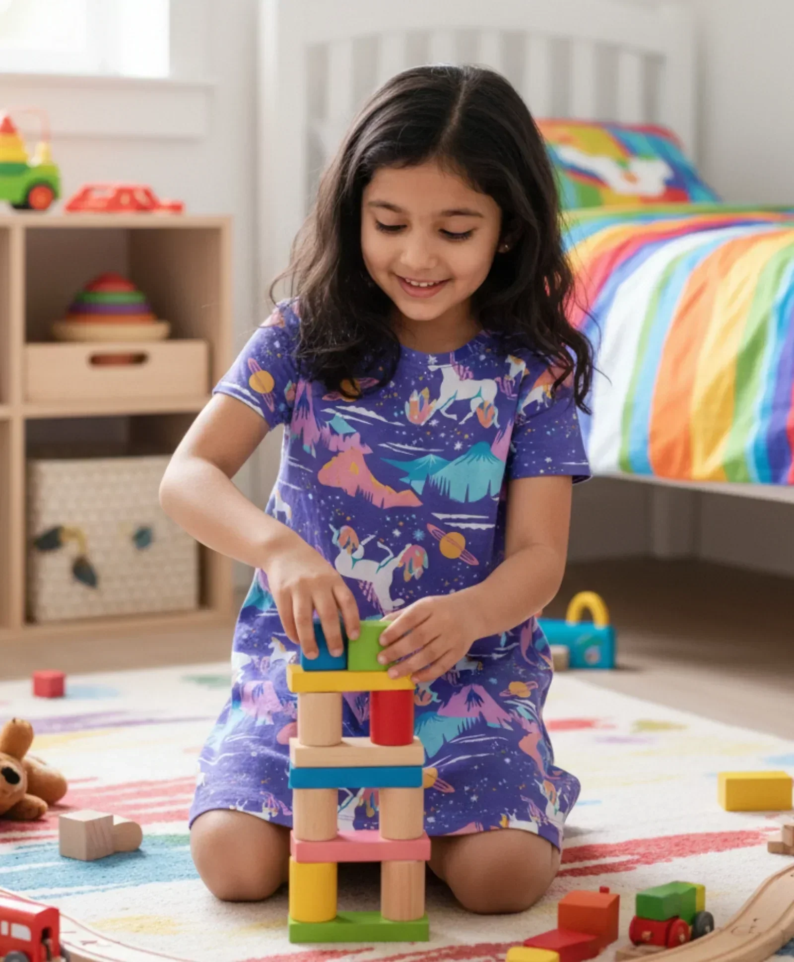 UNICORN PLANET NIGHT DRESS - PURPLE - Image 5