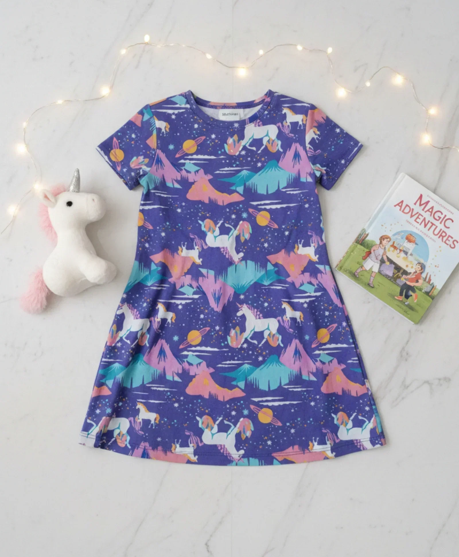 UNICORN PLANET NIGHT DRESS - PURPLE - Image 7
