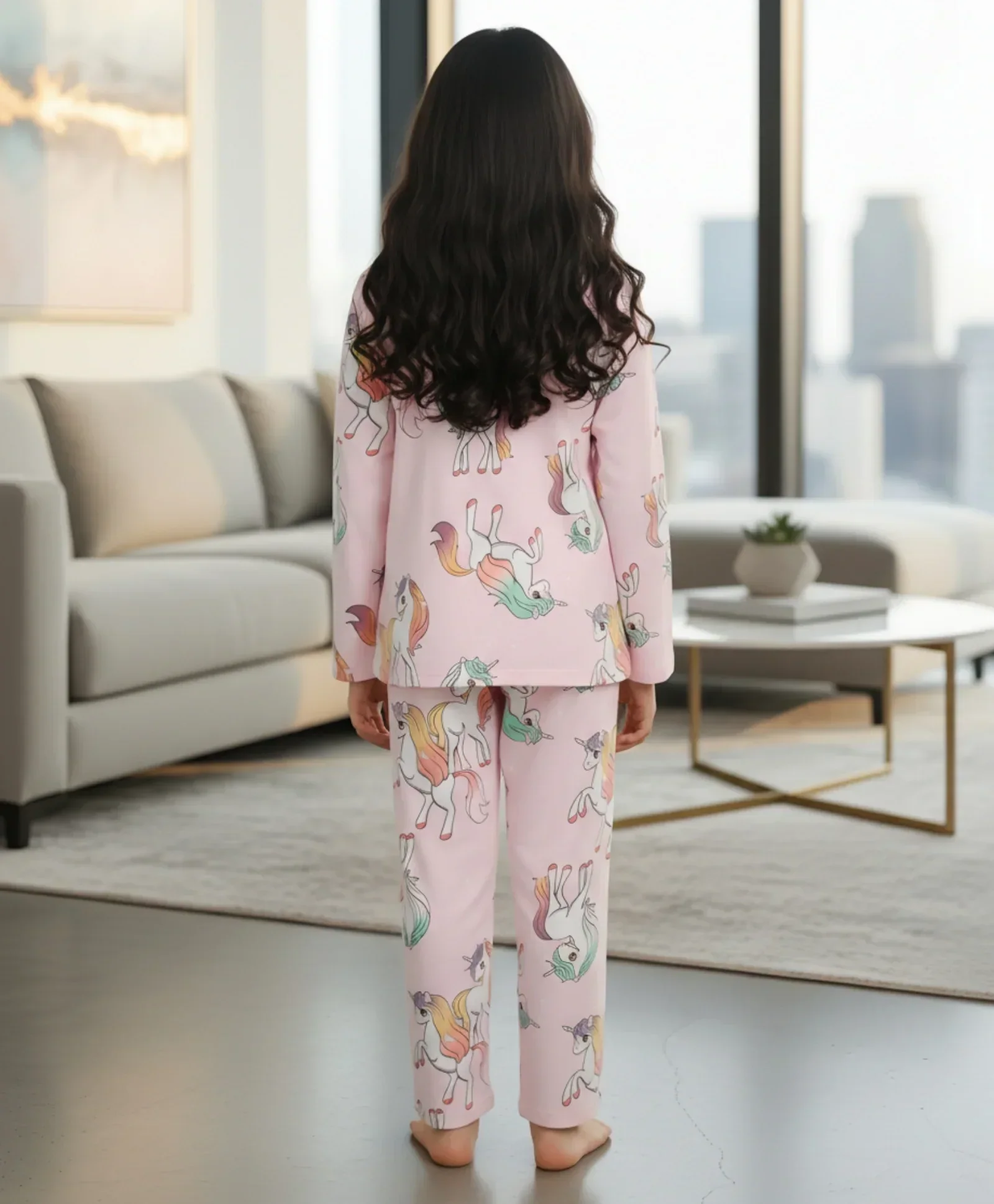 UNICORN STAR  LONG SLEEVE PYJAMA SET - PINK - Image 3