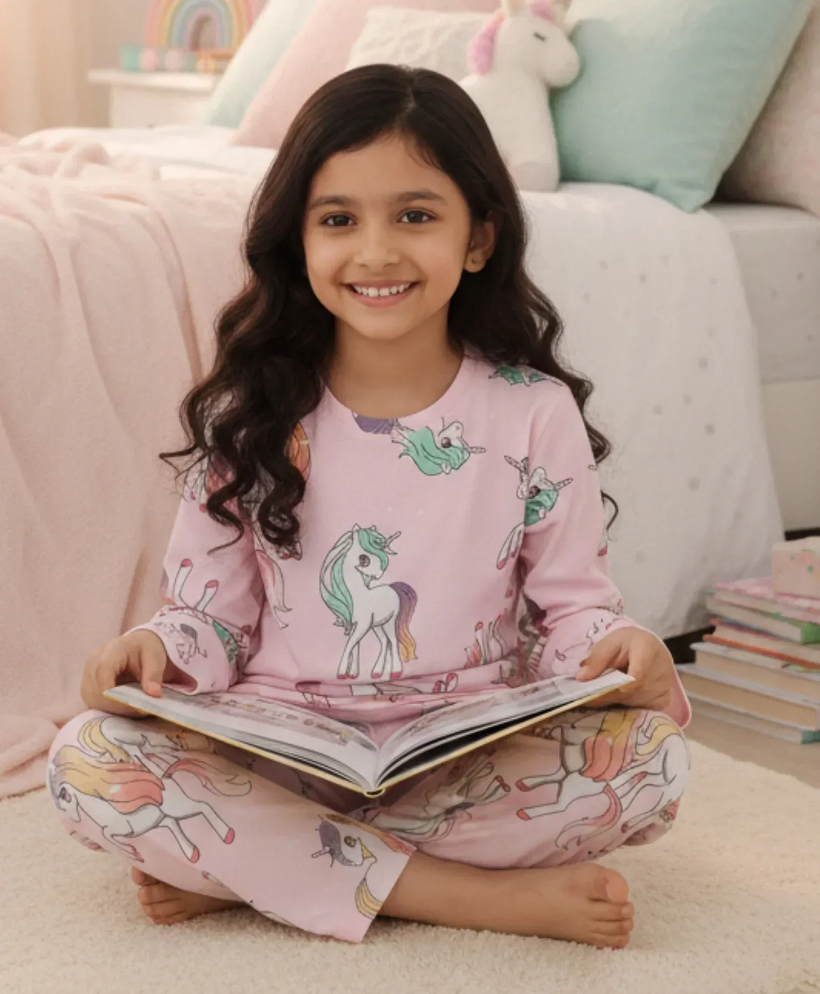 UNICORN STAR  LONG SLEEVE PYJAMA SET - PINK - Image 5