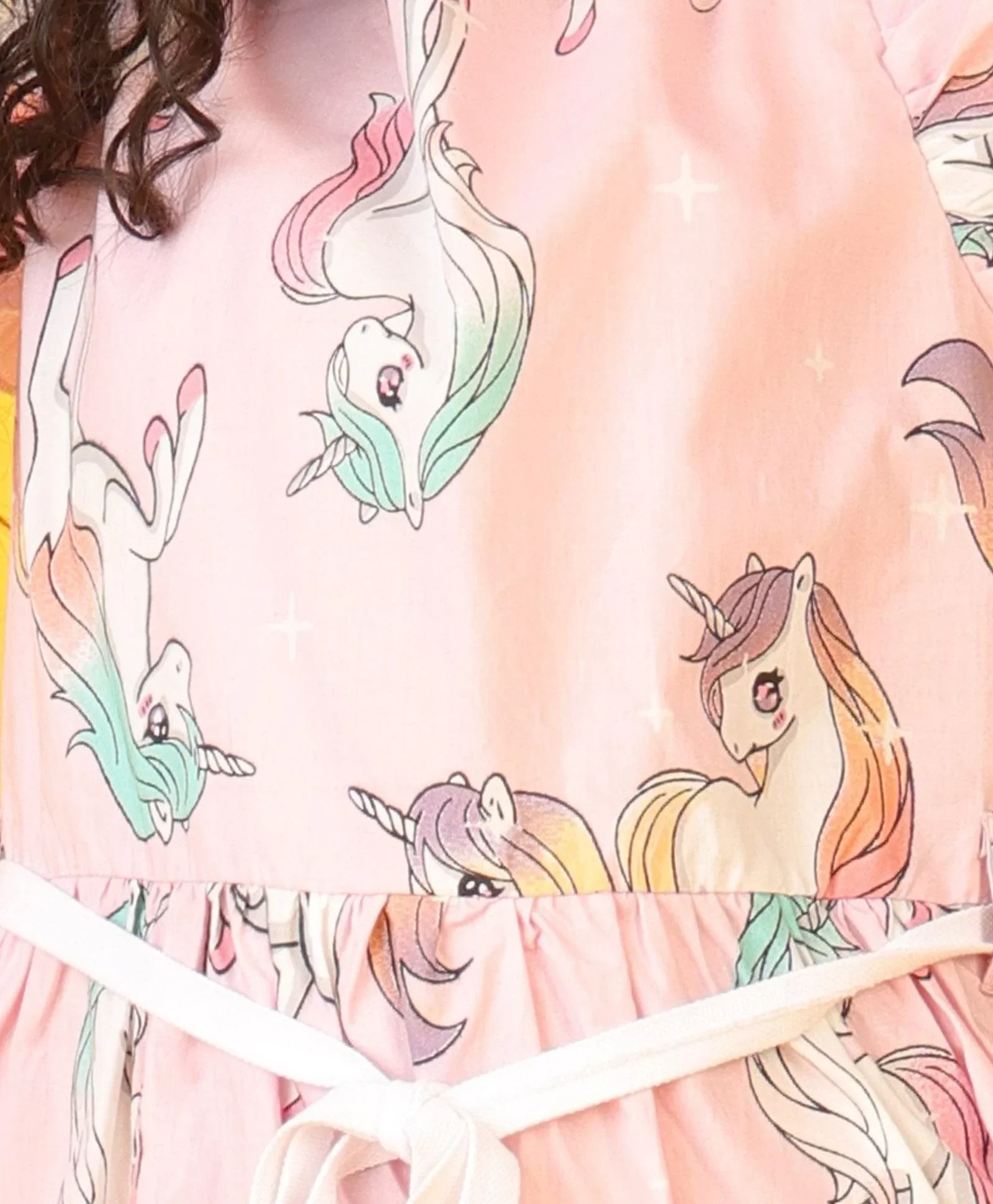 UNICORN STAR PINK FRILL DRESS- PINK WOVEN - Image 5