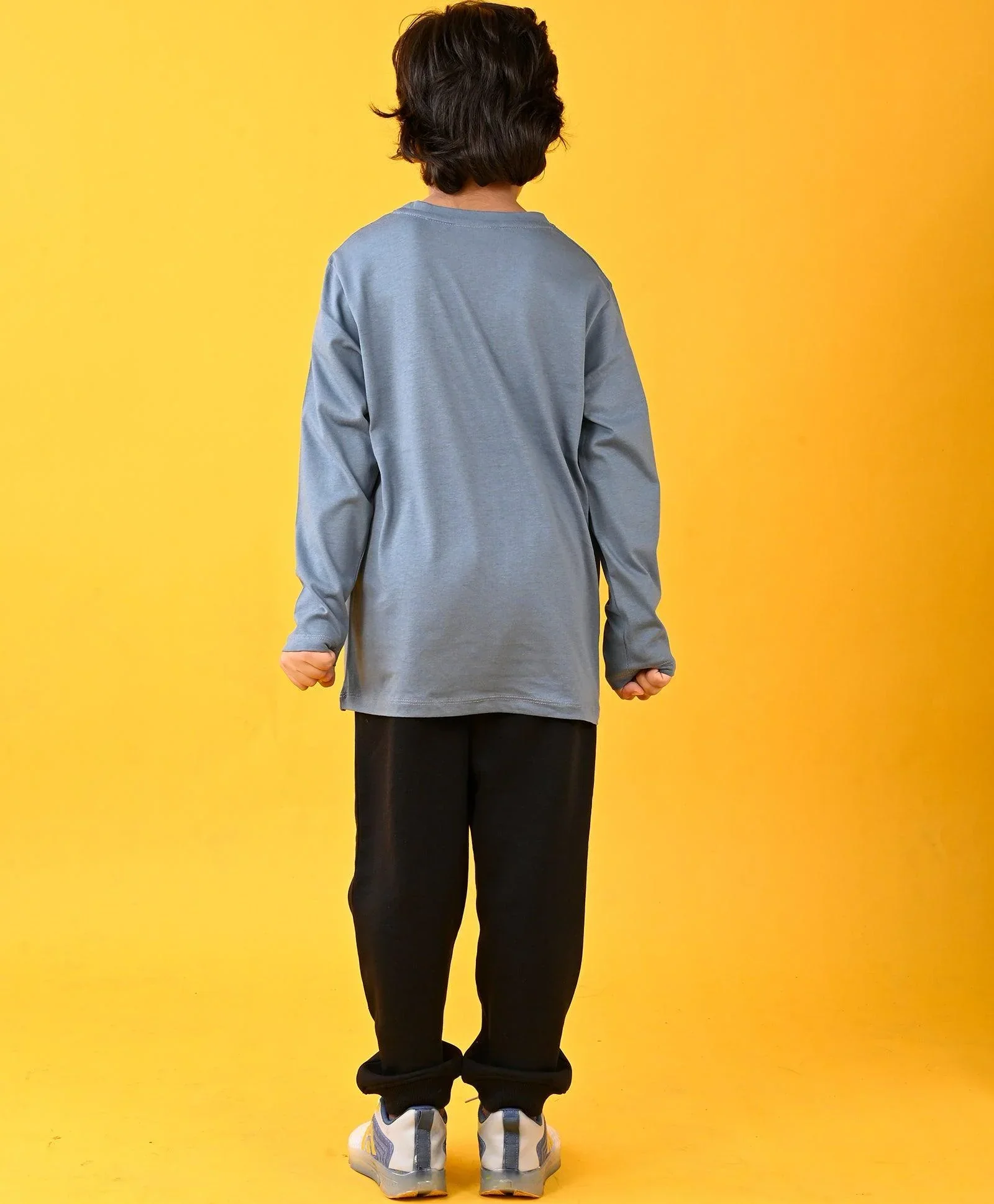 XPLR TECH GREY TSHIRT AND BLACK FLEECE JOGGER SET - GREY/BLACK - Image 3